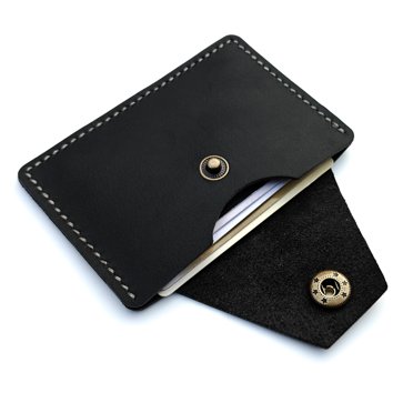 Personalized Front Pocket Wallet,leathe card sleeve, business card holder credit card holder for women men (Black)