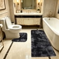 thumbnail image 6 of 2-Piece Extra Long Bathroom Mat Set, Soft Absorbent Non-Slide Thick Rugs for Toilet & Shower, Washable Quick-Dry Dark, 6 of 6