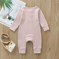 thumbnail image 4 of Newborn Infant Unisex Baby Boy Girl Button Solid Romper Bodysuit One Piece Jumpsuit Outfits Clothes, 4 of 6