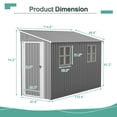 thumbnail image 4 of 4 x 10 ft Metal Outdoor Storage Shed with 2 Windows, Lean to Storage Sheds W/lockable Door, Foundation & Air Vents, All Weather Waterproof Garden Tool House for Backyard, Patio, Lawn, Gray, 4 of 7
