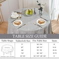 thumbnail image 5 of ICEANT 110 inch Linen Textured Tablecloth with Tassel, Round Grid Pattern Waterproof Wrinkle Free Table Cover, Spill-Proof Table Cloth For Dining Room & Living Room, Grey, 5 of 6