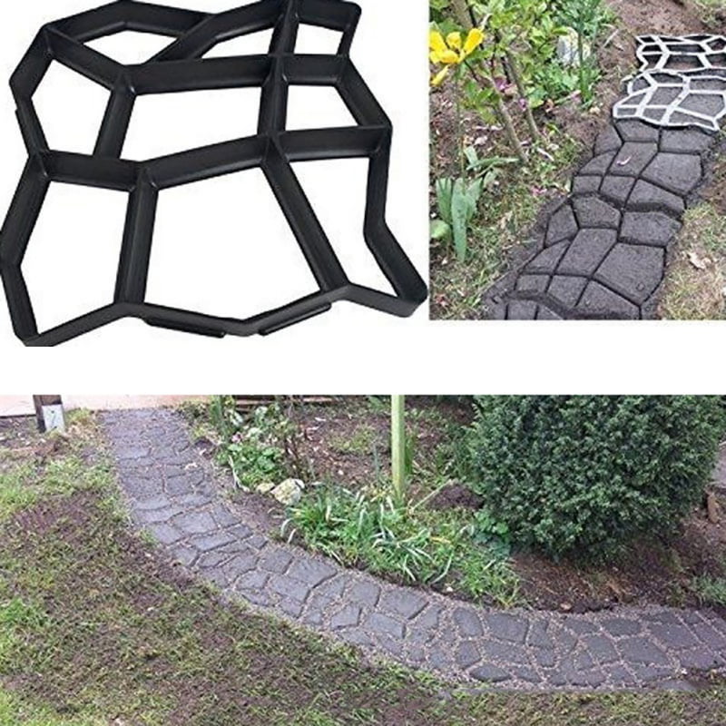 Walk Maker Reusable Concrete Path Maker Molds Stepping Stone Paver Lawn Patio Yard Garden DIY Walkway Pavement Paving Moulds 16.9x16.9x1.42 Irregular