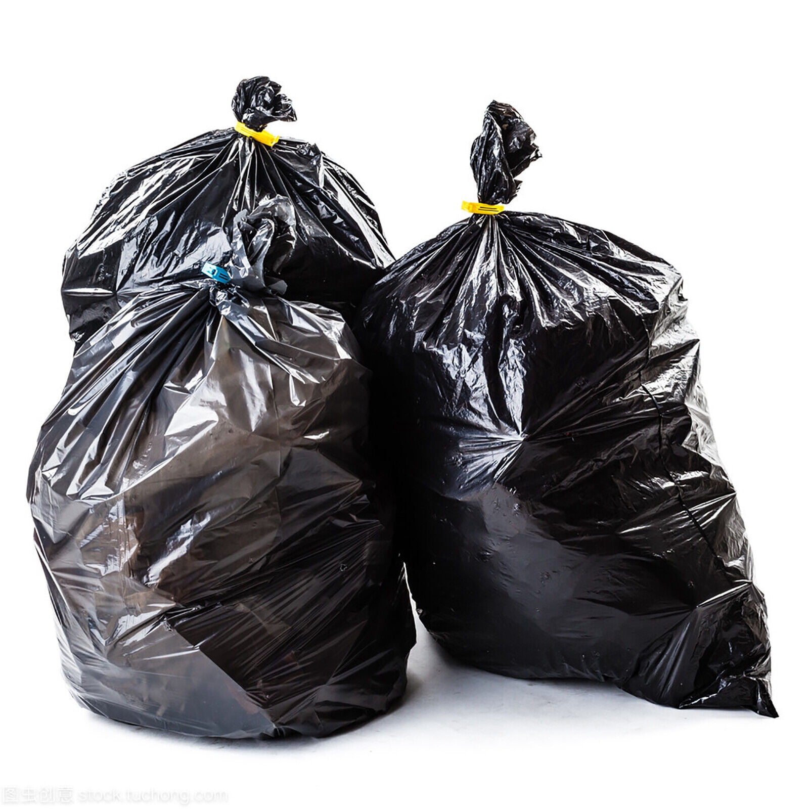 45 Gallon Trash Bags 3 MIL 25PCS Large Heavy Duty Garbage Rubbish Bags Black