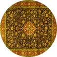 thumbnail image 1 of Ahgly Company Indoor Round Medallion Yellow Traditional Area Rugs, 8' Round, 1 of 4