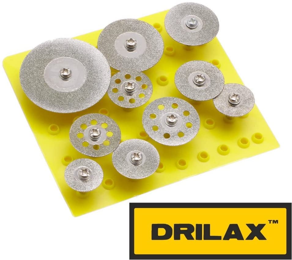 Drilax 10 Pieces Diamond Coated Saw Cut Off Discs Set Wheel Blades
