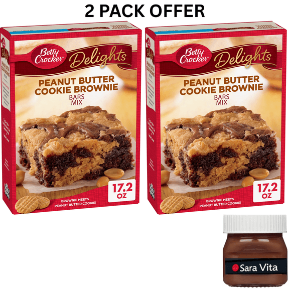 Betty Crocker Delights Peanut Butter Cookie Brownie Bar Mix, 17.2 oz.