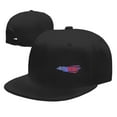 thumbnail image 4 of DouZhe Flat Brim Cap Snapback Hat, America Eagle Prints Adjustable Black Adult Baseball Cap, 4 of 6