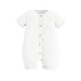 thumbnail image 2 of Elippeo Baby Summer Short Sleeve Romper 1 3 6 9 12 18 Months Solid Color Front Button Newborn Jumpsuit for Toddler Boy Girls Cute Clothes, 2 of 8