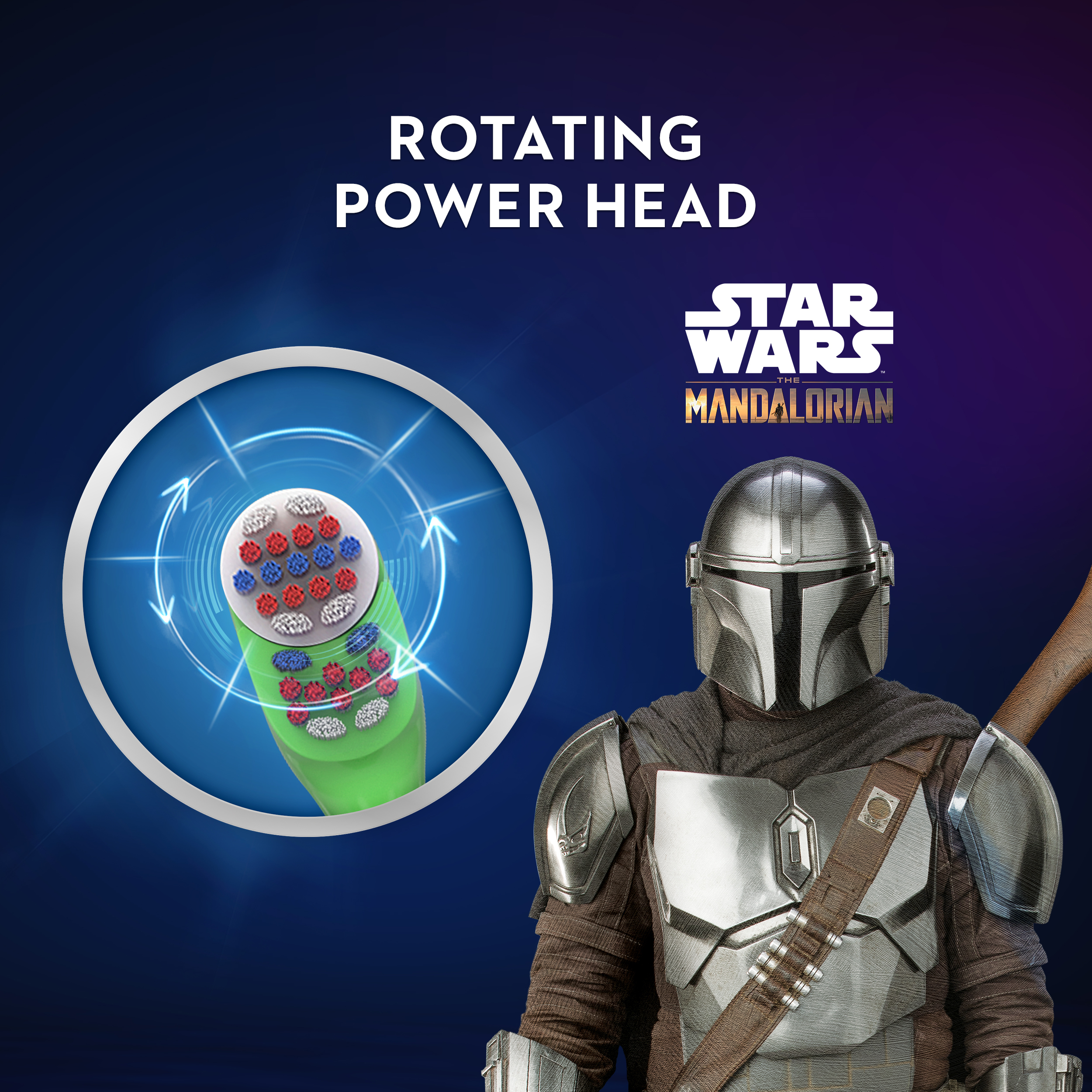 Oral-B Kid's Battery Toothbrush Featuring Lucasfilm's Mandalorian, Full Head, Soft, for Children 3+ - image 4 of 8