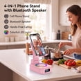 thumbnail image 3 of Cillso Phone Stand with Bluetooth Speaker, Gifts for Men Women, Foldable Adjustable Desktop Phone Holder with HD Stereo Sound & LED Lights, 4-in-1 Tech Gadget Compatible with iPhone, Android & iPad, 3 of 9
