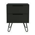 thumbnail image 3 of Dtwnek 2 Drawer Beside Table Nightstand for Home Living Room Office, Black, 3 of 7