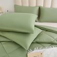 thumbnail image 5 of Davulos Twin Comforter Set Green Bed in a Bag Twin Size 5 Pieces, Luxury Soft Bed Set for All Seasons, Bedding Set with Down Alternative Comforter, Sheets, Pillowcases & Shams, 5 of 7