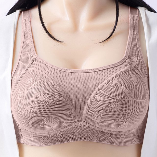 Abcnature Daily Comfort Bras for Women Back Buckle Thin Style Ventilate Plus Size Bras without Steel Rim