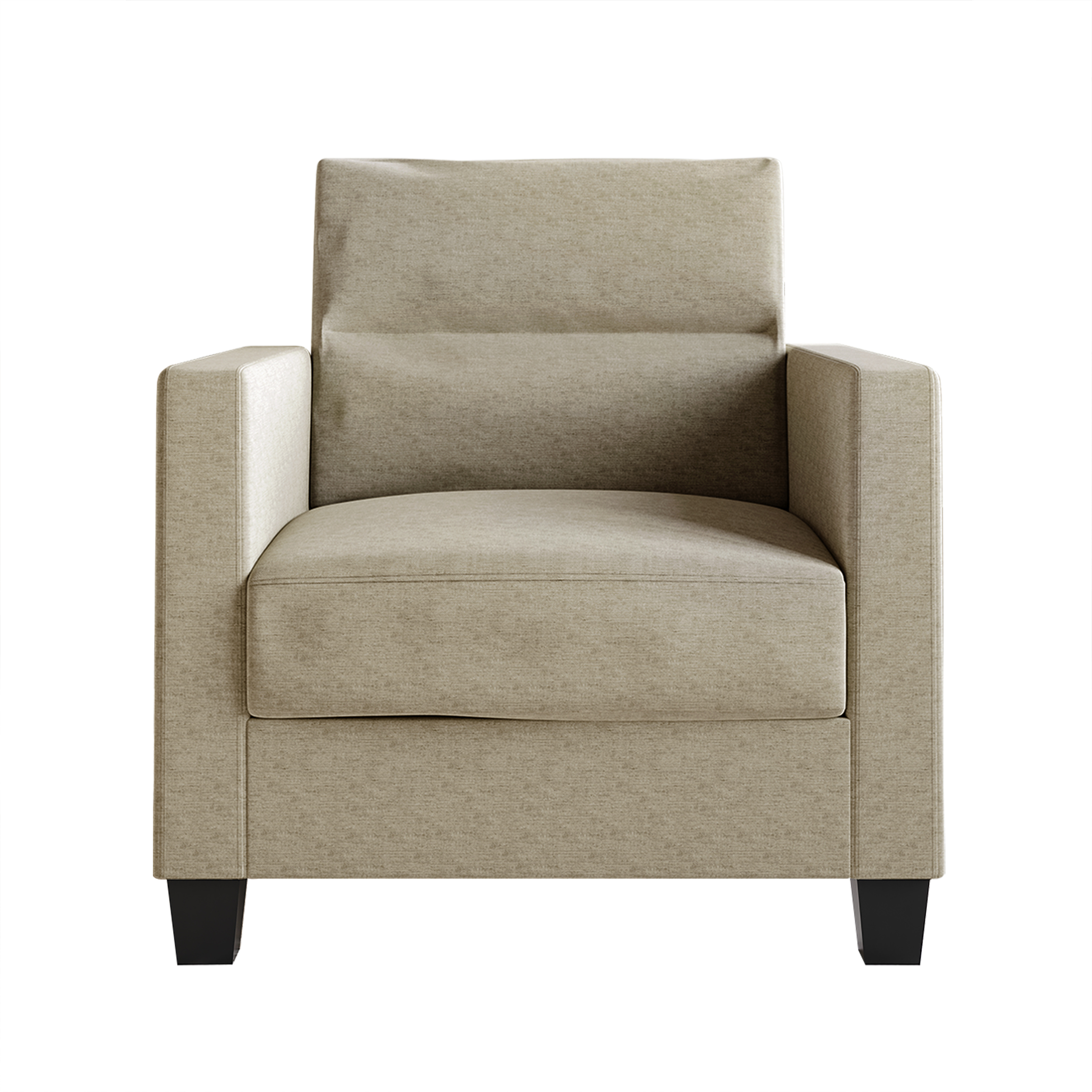 Castle Place Contemporary Linen Upholstered Arm Chair, Dark Beige