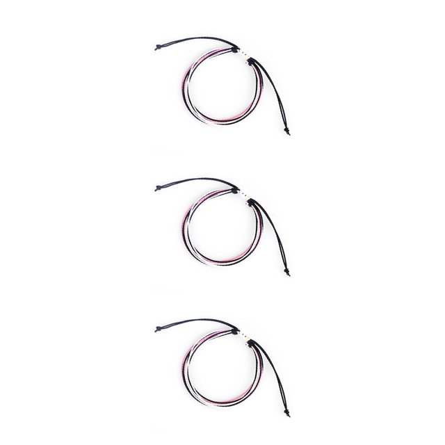 Jumpingount de hilo Pulseras boho Accesorios de mujer para niñas adolescentes Negro + rosa Negro+Rosa 3piezas