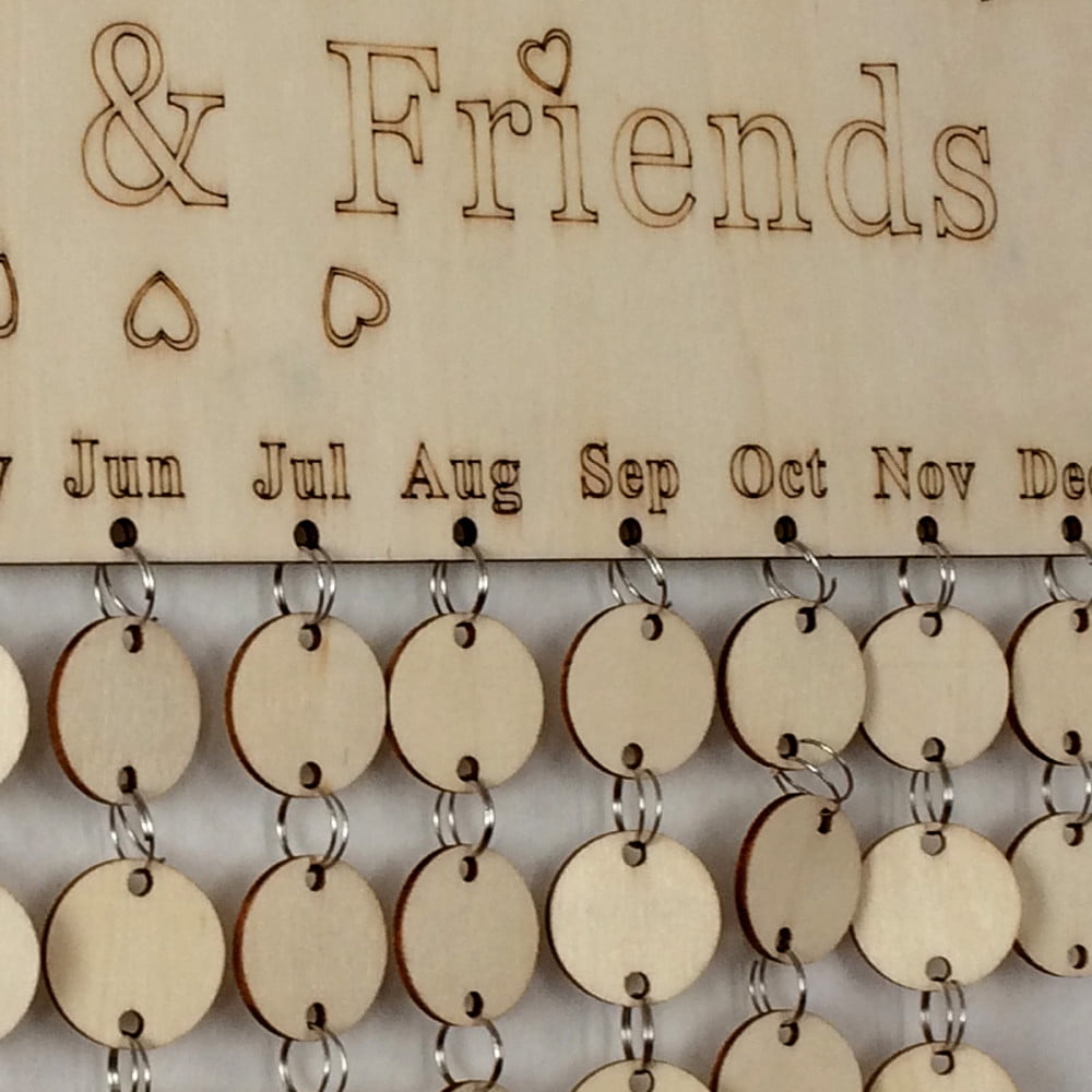 Wood Birthday Anniversary Reminder Board Birch ply plaque Sign Family /& Friends