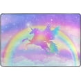 thumbnail image 4 of SKYSONIC 72x48in Rainbow Winged Unicorn Area Rug, Starry Sky Non-Slip Floor Carpet for Indoor Living Dining Room and Bedroom Area, 4 of 7