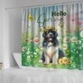 thumbnail image 4 of Newfoundland Hello Spring Time Flower Floral Nature Shower Curtain Newfie Dog Lover Gifts Waterproof Bathroom Bathtub Curtain - 02031, 4 of 5