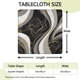 thumbnail image 2 of Black White Marble Gold Line Pattern Square Fitted Tablecloth with Elastic Edge,Square Table Cover,Washable Elastic Table Cover for Home Kitchen Party Decor 34"x34", 2 of 6