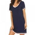 thumbnail image 4 of Pyjama d'Été pour Femmes Manches Courtes Col Cœur Pêche Robe de Nuit Décontractée Robe de Nuit Ample Confort Pyjama Décontracté Robe de Maison, 4 of 6