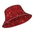 thumbnail image 2 of Kdxio Reflective Bucket Hat - Red Glitter Print Bucket Hat for Men,Women, 2 of 9