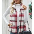 thumbnail image 6 of Ltctricy Women's Fleece Vest Tops Plaid Sleeveless Lapel Zip up Fuzzy Warm Casual Jackets Plush Outwear Coats with Pockets(Hot Pink,X-Large), 6 of 6