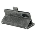 thumbnail image 4 of ShellTech presents the Samsung Galaxy S20 Plus Wallet Case Mandala Floral Embossed PU Leather Folio with Zipper Magnetic Closure,Gray, 4 of 9