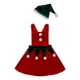 thumbnail image 3 of YEAHDOR Kids Girls Christmas Theme Party Outfit Santa Elf Costume Shiny Sequins Mesh Leotard Dress with Hat Outfit Set Red 10, 3 of 7
