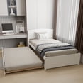 thumbnail image 2 of GETYES Rustic Wooden Frame Daybed with Durable Pop-Up Trundle, White, 2 of 6