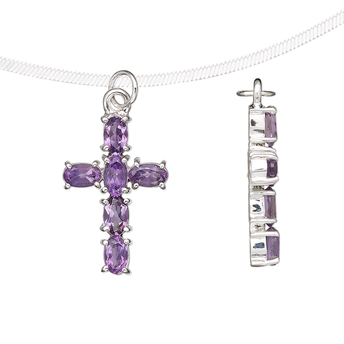 925 Sterling Silver 21x14mm Polished Religious Faith Cross Pendant Necklace Jewelry Gifts for Women