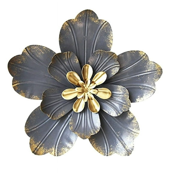 Metal Flower Wall Art Décor,Rustic Modern Floral Sculpture, 3D Wall Art Wall Hanging Decoration for Indoor