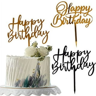YUINYO Handmade Glitter happy birthday Cake Topper, Happy Birthday Cake  Bunting Decor,Birthday Party Decoration Supplies (Gold) 
