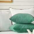 thumbnail image 3 of FY FIBER HOUSE Pack of 2 Comfy Corduroy Corn Granules Throw Pillow Covers Soft Decorative Square Cushion Pillowcase for Couch Sofa Bed 16 X 16 Inch, Pine Green, 3 of 5