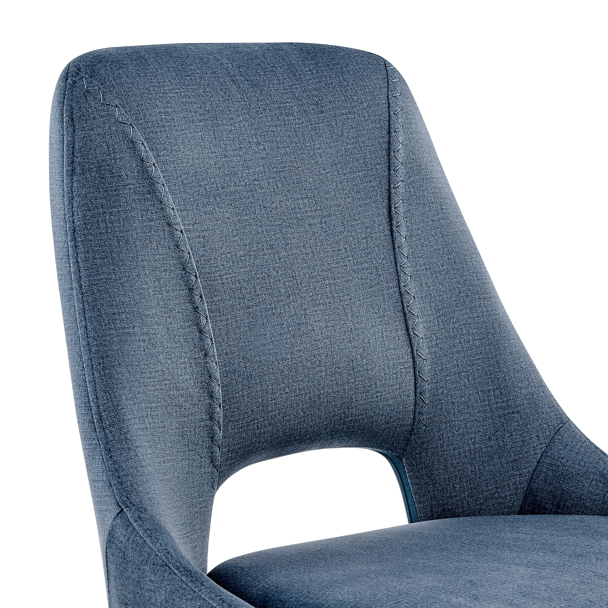 Lexi Dining Room Accent chair in Blue Velvet and Black Finish