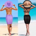 thumbnail image 3 of JIUWEN 2 Pieces Sarong Coverups for Women Bathing Suit Wrap Swimsuit Skirt Beach Bikini Cover Up Swimwear Chiffon(Black+Purple),Sarong Wraps for Women,Beach Wraps for Women,Sarong Coverups for Women, 3 of 5