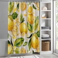 thumbnail image 3 of Lemon Leaves Fabric Shower Curtain Yellow Green Washable Shower Curtains for Bathroom, Waterproof Bath Curtain with Hooks Home Decor 72x72in, 3 of 8