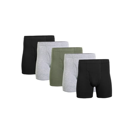 Gildan Adult Men s Boxer Briefs With Covered Waistband 5-Pack Sizes S-2XL 6 Inseam