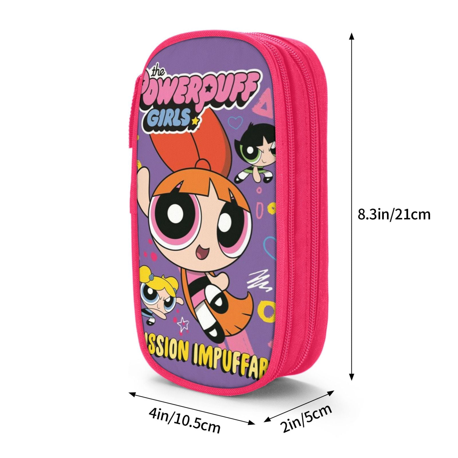 The Powerpuff Gi-rls Pencil Case Large Capacity Pencil Pouch Penbag Office Stationery Organizer Travel Makeup Bag Pink