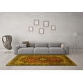 thumbnail image 3 of Ahgly Company Machine Washable Indoor Square Persian Yellow Traditional Area Rugs, 3' Square, 3 of 4