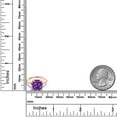 thumbnail image 6 of Gem Stone King 3.00 Ct Cushion Purple Amethyst 18K Rose Gold Plated Silver Double Prong Ring, 6 of 6