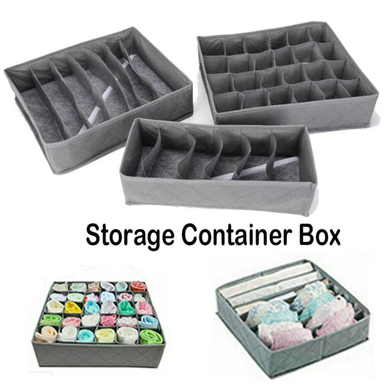 Drawer Divider for Underwear/ Socks/ Bras/ Ties, Foldable Storage Boxes,  Organizers Clothes Storage, 3 Pcs