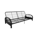 DHP Aiden Black Metal Futon Frame with Coil Full Futon Mattress