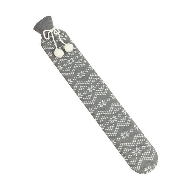 Advancent Botella de agua caliente con manga larga reutilizable para niños, calentadores de manos para el hogar de Navidad, bolso de relleno a prueba de Suministros térmicos Copo de nieve gris 2L Advancent HA071685-09