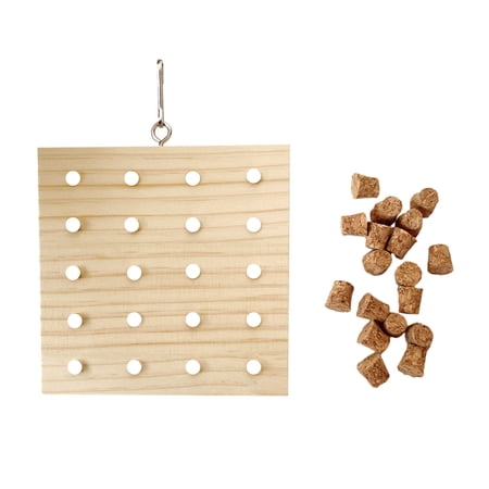 Parrots Pecking Block Toy Natural Wood Block Grinding Toy for Small Birds Birdcage Hanging Entertainment Toy