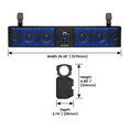 thumbnail image 6 of BOSS Audio Systems BRT26RGB ATV UTV Sound Bar System - 26 Inches Wide, IPX5 Rated Weatherproof, Bluetooth Audio, Amplified, 4 inch Speakers, 1 Inch Tweeters, USB Port, RGB Multicolor Illumination, 6 of 7