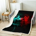 thumbnail image 2 of Gaming Blanket Throw for Boys Game Console Sherpa Blanket Baby 30"x40" Kids Teen Gamer Fleece Blanket Modern Gamepad Bedspread Cover Game Room Sofa Decor Game Controller Turquoise Red Black, 2 of 6