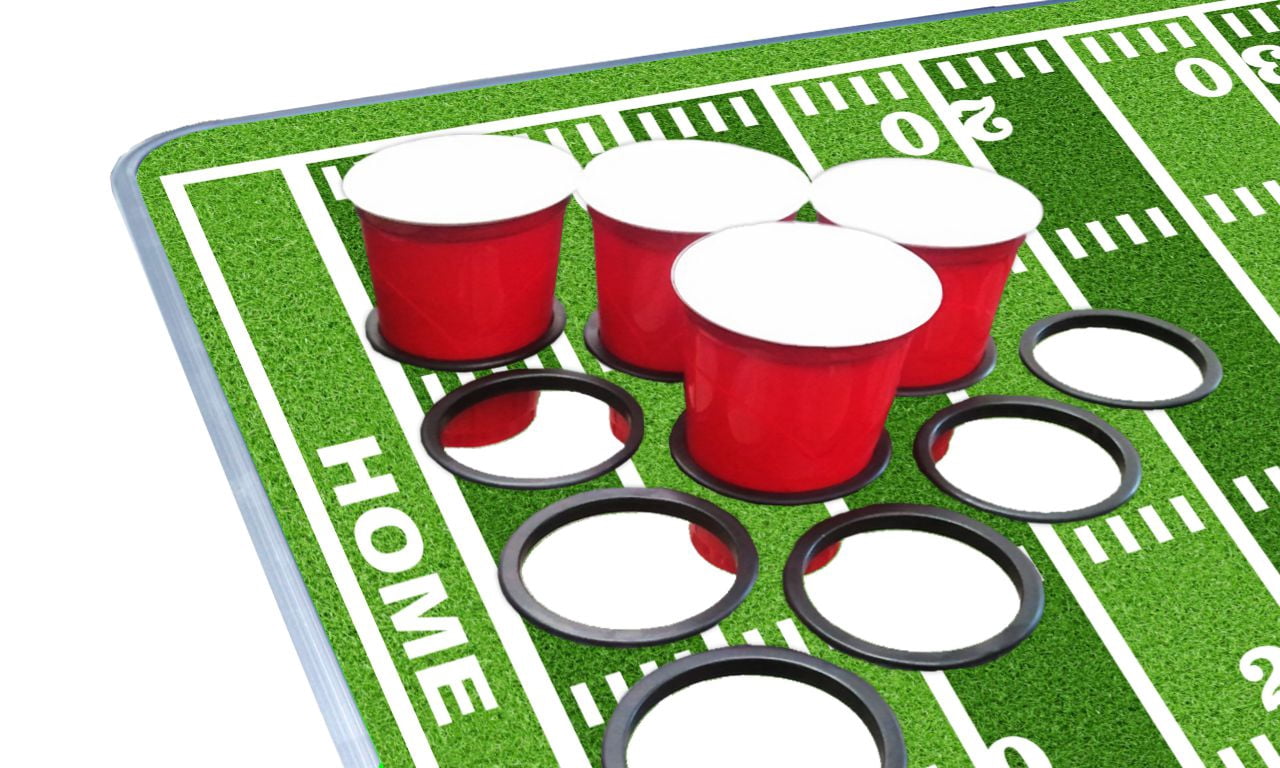8-Foot Professional Beer Pong Table w/ Cup Holes - Football Field Edition