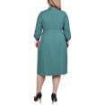 thumbnail image 3 of NY Collection Plus Size Long Roll Tab Sleeve Shirtdress, 3 of 4