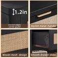 thumbnail image 3 of Leyaoyao Nightstand with Charging Station, Farmhouse Bedside Tables Night Stands with Drawer, Boho Side Tables for Bedroom, Living Room, Black, 3 of 10