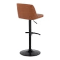 thumbnail image 4 of Toriano Adjustable Bar Stool, Black Bar Stools, Bar Chairs, Swivel Bar Stools, Bar Stools Set of 2, Bar Height Stools (Camel Faux Leather), 4 of 5